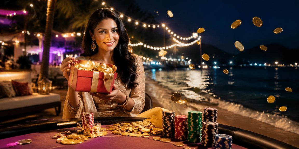 Indian male player betting on a slot machine game in casino-style setting