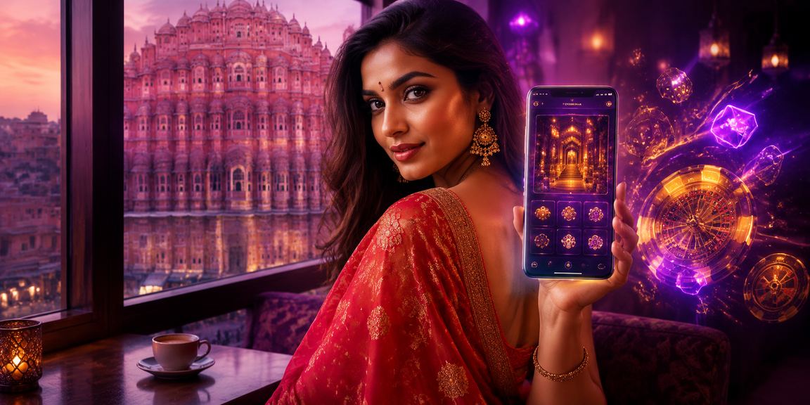 Player using 843113 casino app in Jaipur during sunset