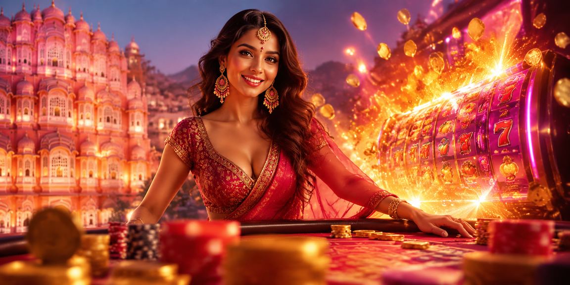 Bollywood-themed slot game side by side with 843113 live promotions in Jaipur